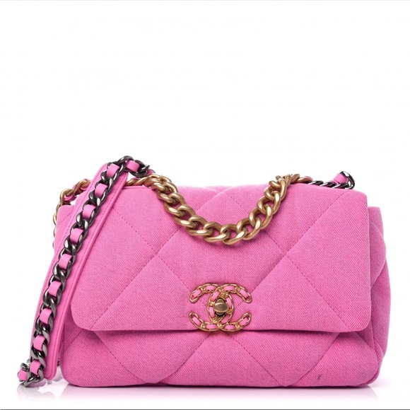 CHANEL Handbags - SOLD Chanel 19 Flap Bag Quilted Denim
Medium Pink (with tags and authentication)